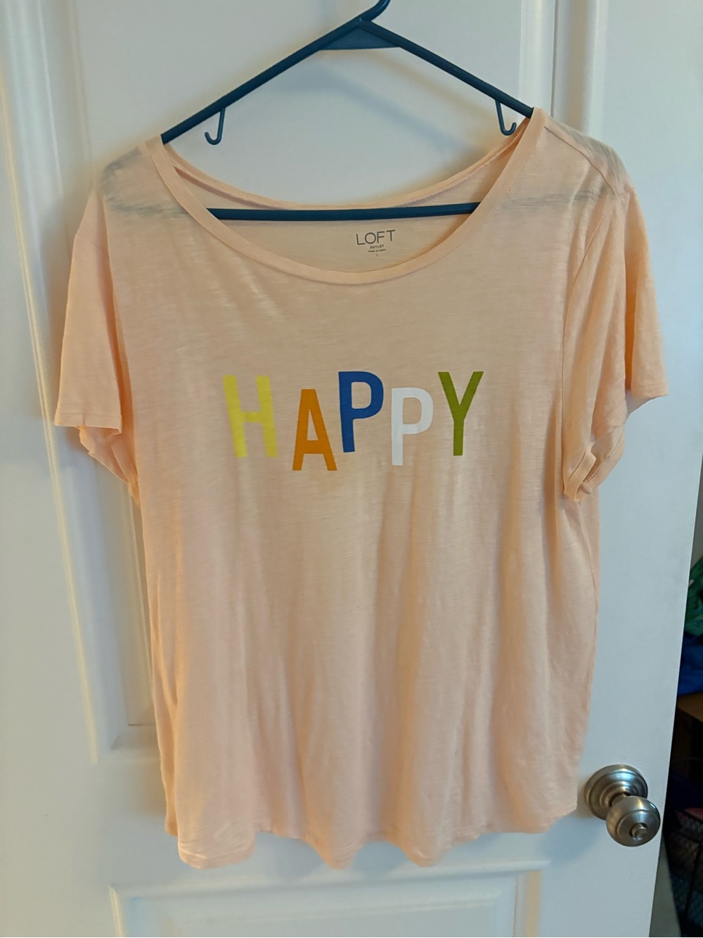 LOFT HAPPY Peach Graphic Tee